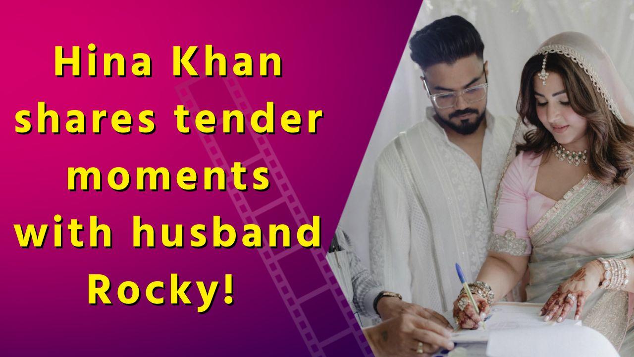 Hina Khan captures tender moment of husband Rocky Jaiswal pampering her with a foot massage