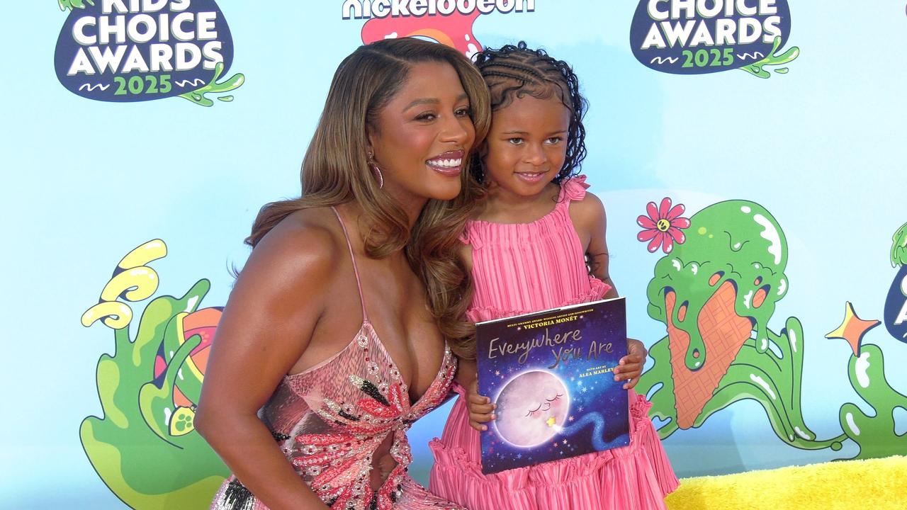 Victoria Monet and Hazel Monet 2025 Kids' Choice Awards Orange Carpet