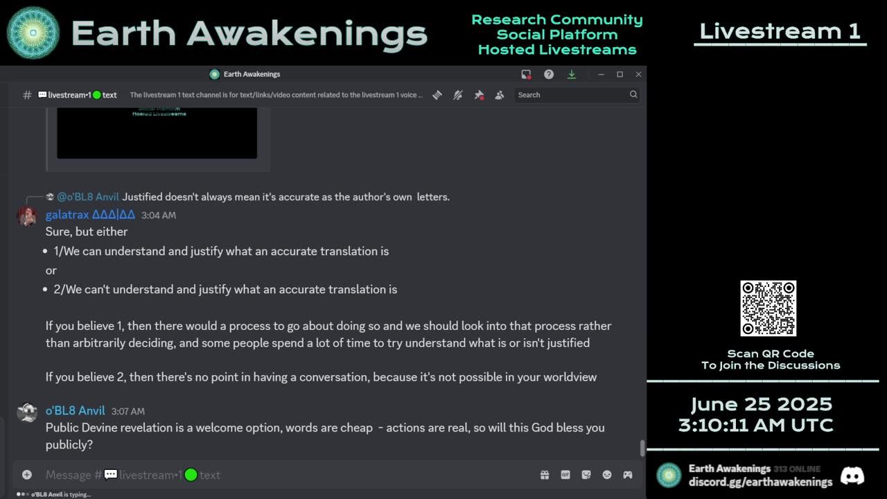 Earth Awakenings - Livestream 1 - #3251 - Live on Rumble/Youtube/X-Twitter/Twitch
