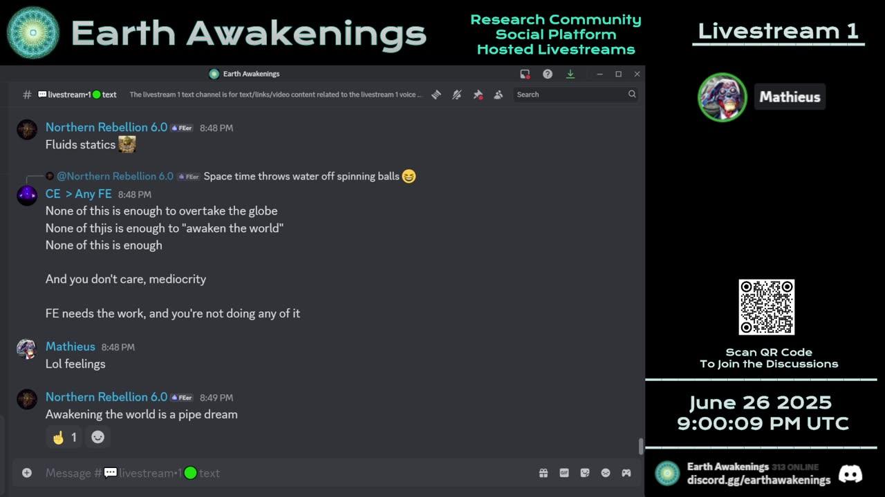 Earth Awakenings - Livestream 1 - #3255 - Live on Rumble/Youtube/X-Twitter/Twitch