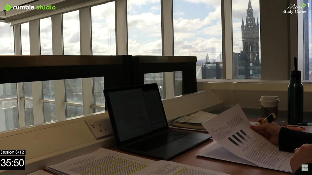 12 HOUR STUDY WITH ME at the LIBRARY | University of Glasgow,Background noise,10-min break, No Music