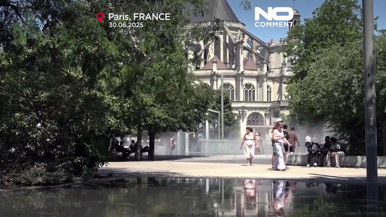 Canals and cooling mists offer relief in sweltering Paris