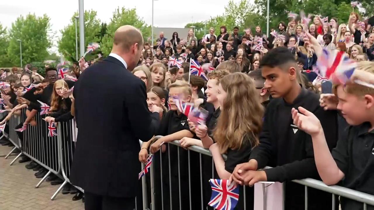 Prince William meets pupils at secondary school