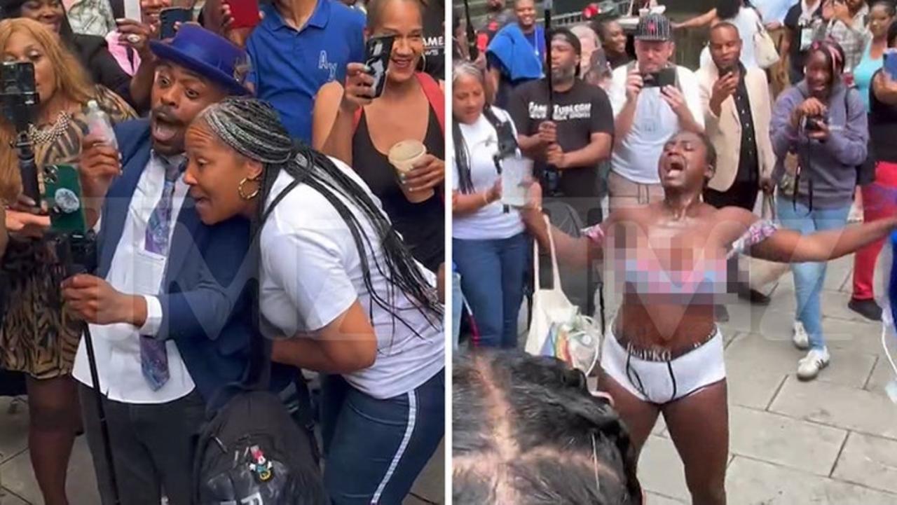 Diddy Fans Pour Baby Oil On Themselves Outside Courthouse, Nip Slip