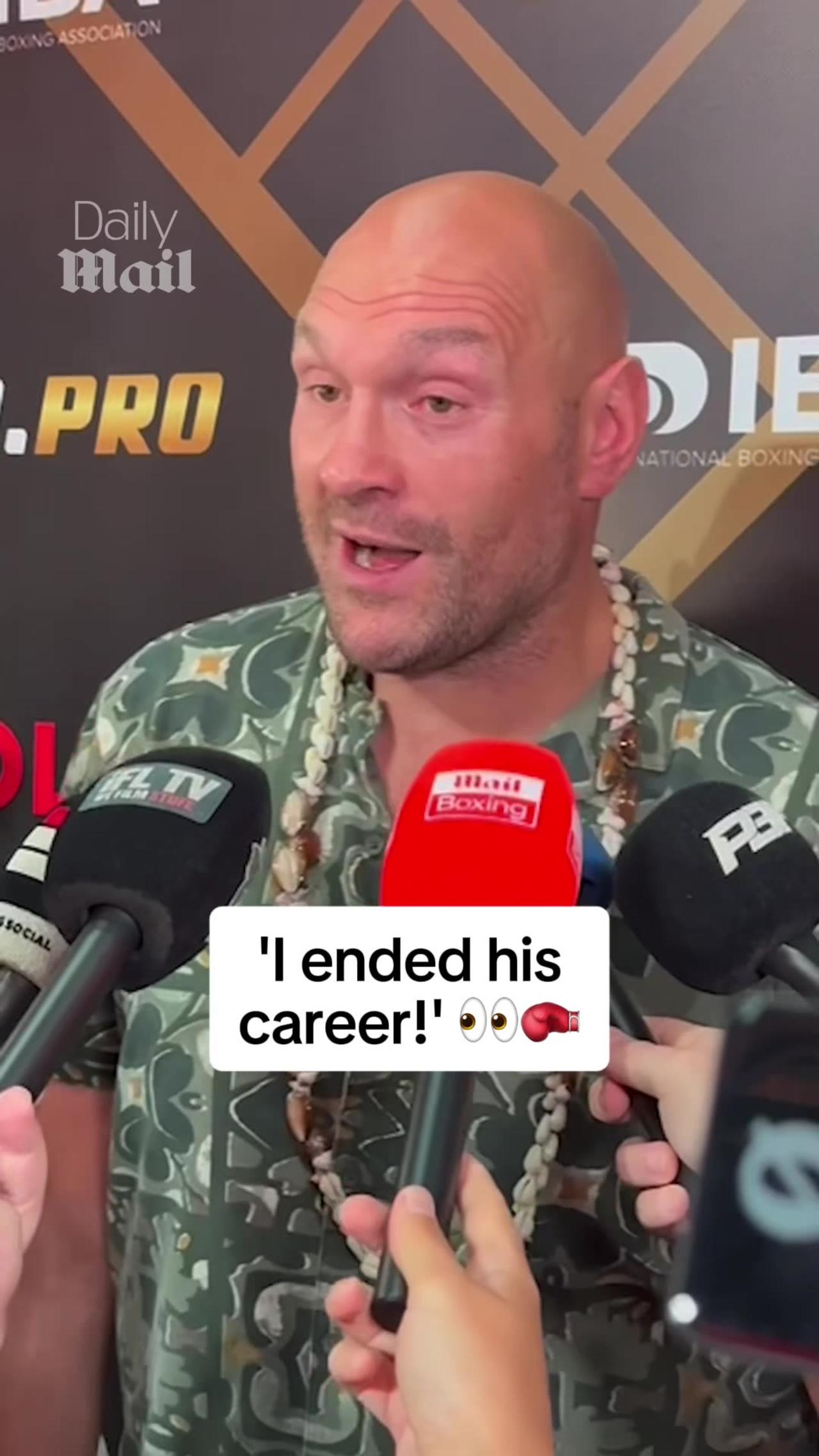 Tyson Fury says he ‘ended’ Deontay Wilder’s career