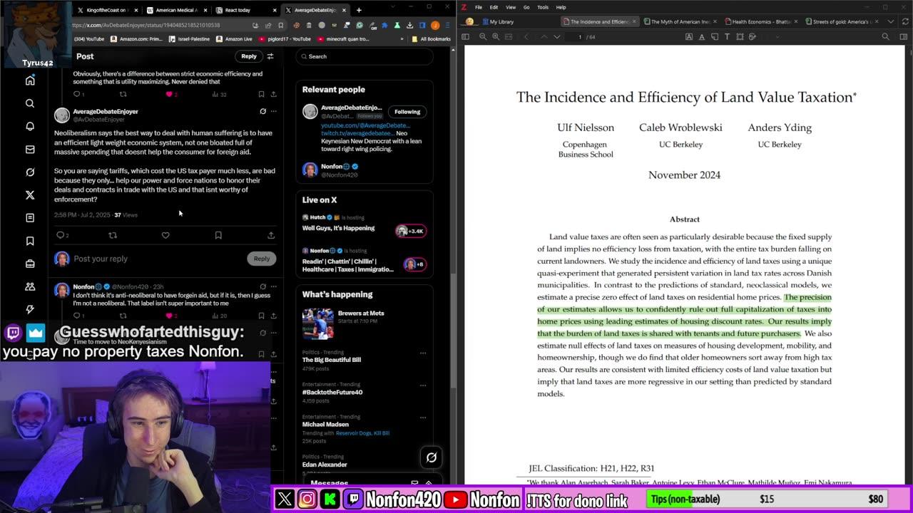 Readin' | Chattin' | Chillin' | Healthcare | Taxes | Immigration | !tts !discord