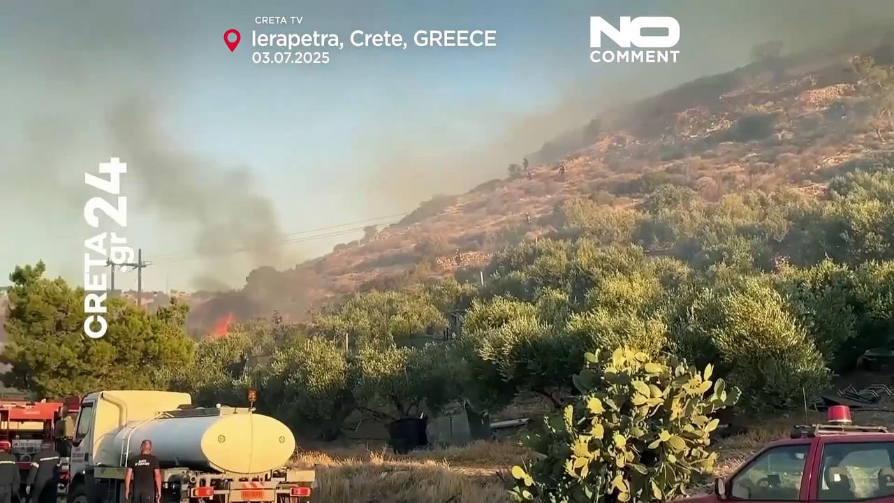 Wildfires hit Greece’s mainland and islands, forcing evacuations