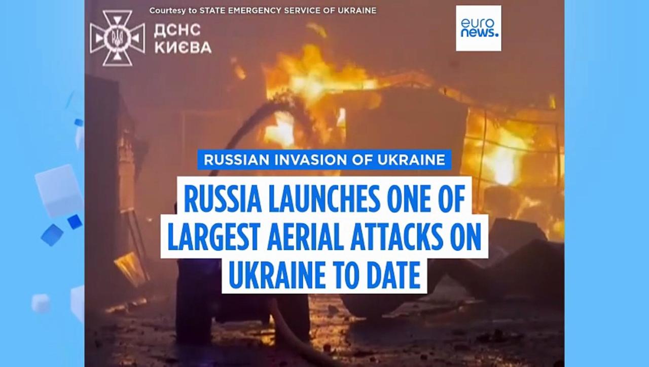 Russia launches massive aerial attack on Kyiv, injuring at least 23