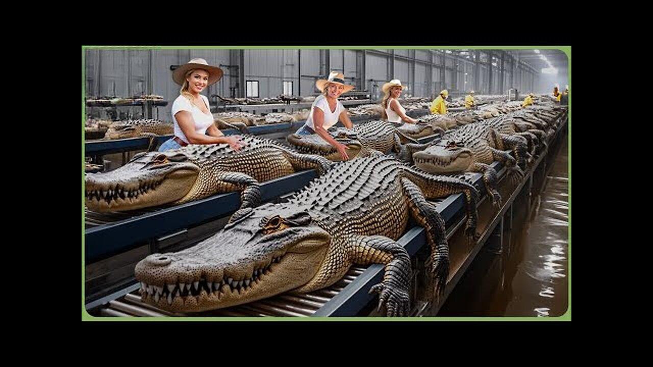 How Millions of Crocodiles Are Processed – Massive Crocodile Farming For Skin & Meat -