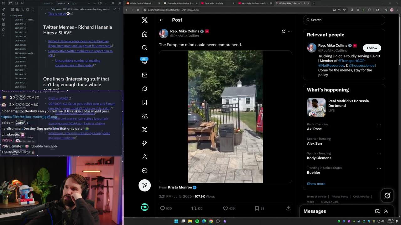[Mirror] Destiny YouTube Stream