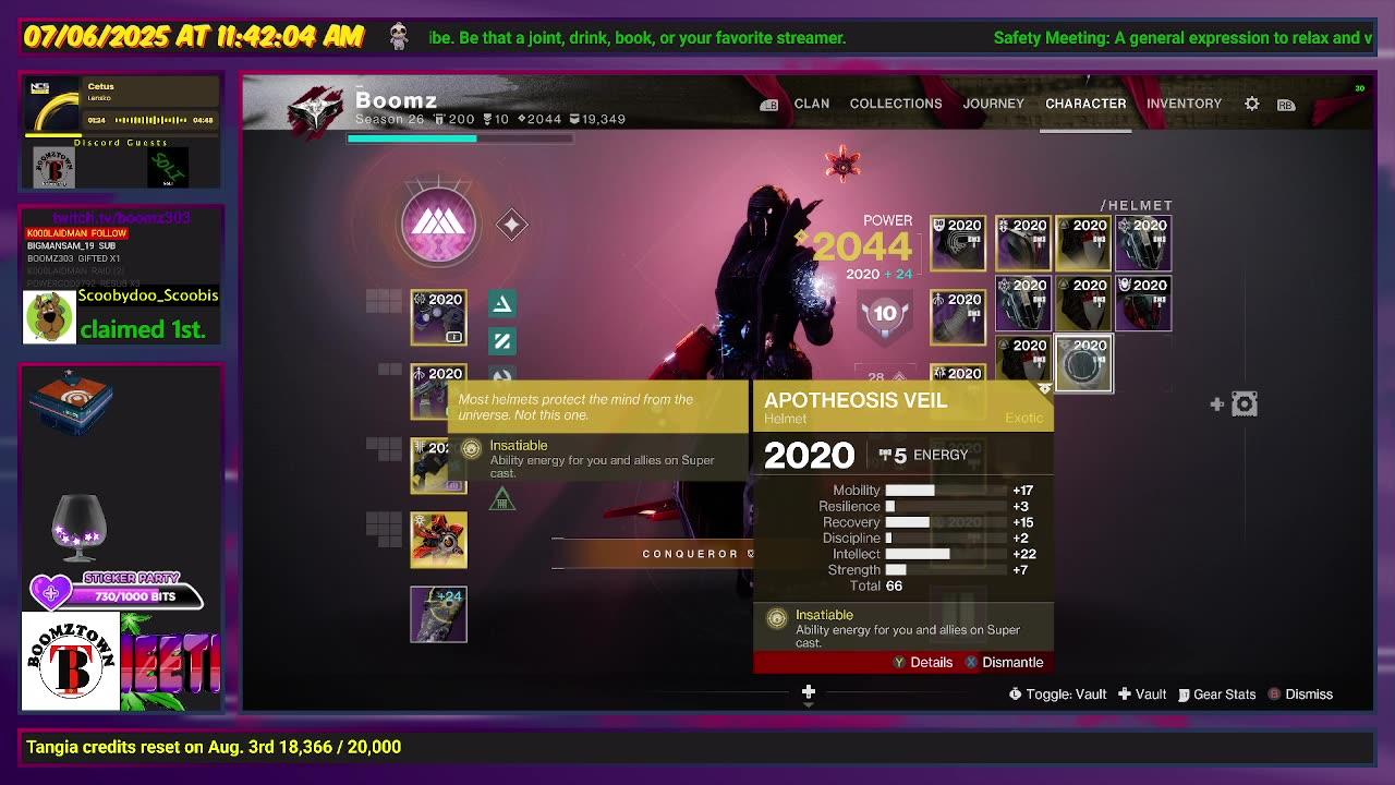 Destiny 2: 7-6-25 Veles Labyrinth is the Lost Sector. Arc Surge.