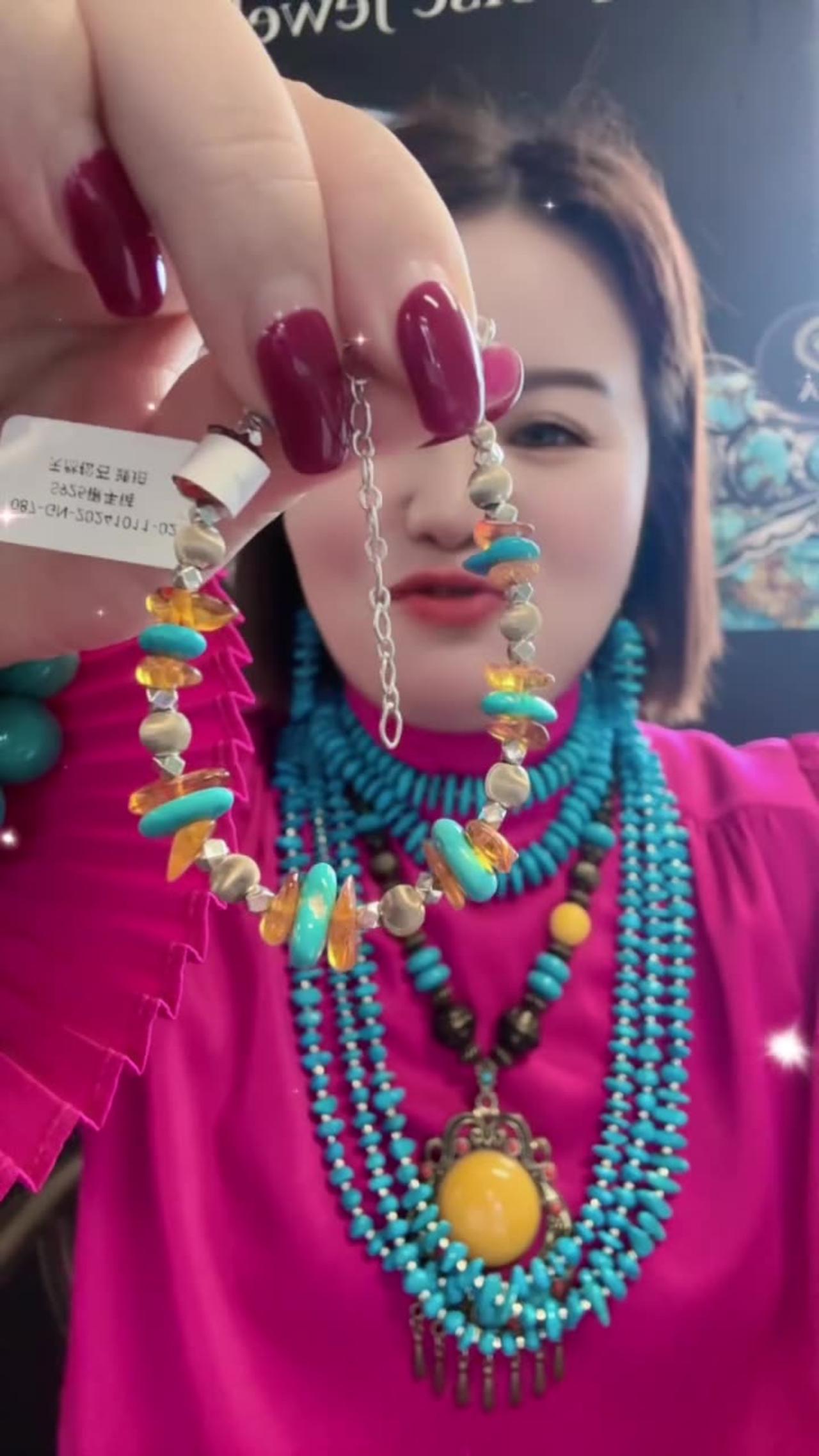 20250707-1 Sleeping Beauty Turquoise & Amber Bracelet: A Fairy Party on the Wrist