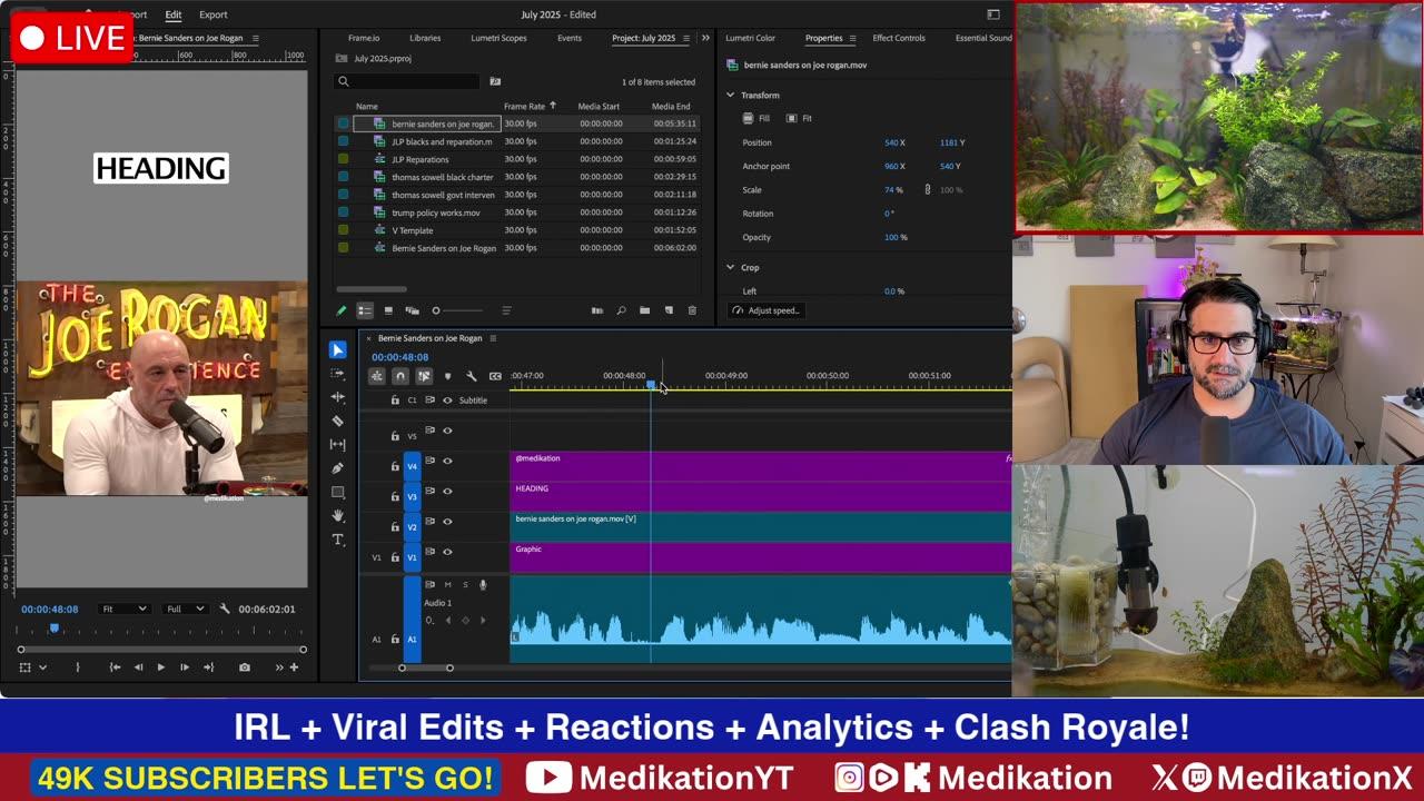 Mon 7/7/25 - IRL, Viral Edits, Reactions, Clash Royale, Analytics