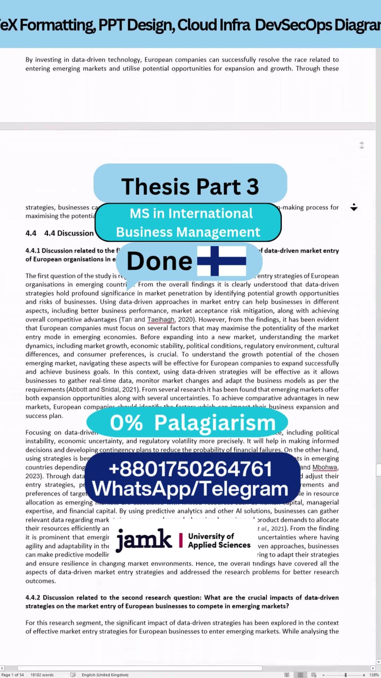Student Work (Thesis ) | Part 3 JAMK MS International Business | Risk Factors & Data Insights