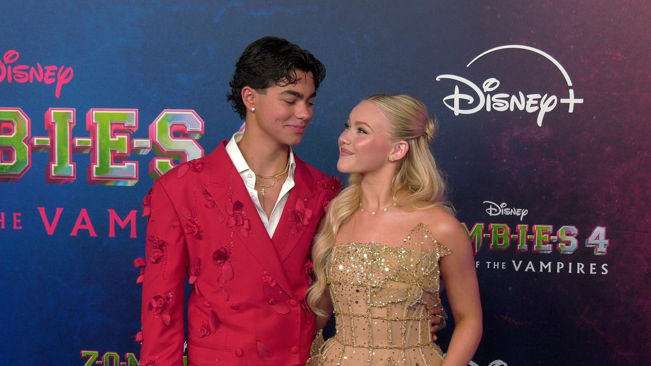 Malachi Barton and Freya Skye 'Zombies 4: Dawn of the Vampires' Premiere Blue Carpet