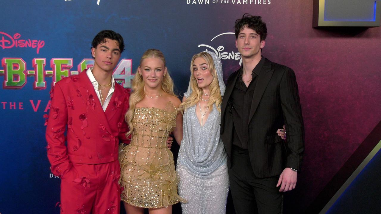 Malachi Barton, Freya Skye, Meg Donnelly, and Milo Manheim 'Zombies 4: Dawn of the Vampires' Premiere Blue Carpet