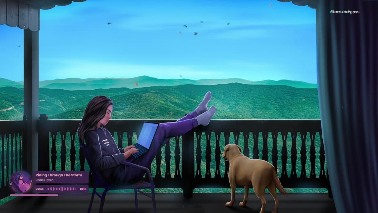 Beautiful views and cozy vibes with my daughter and puppy🐶🎧