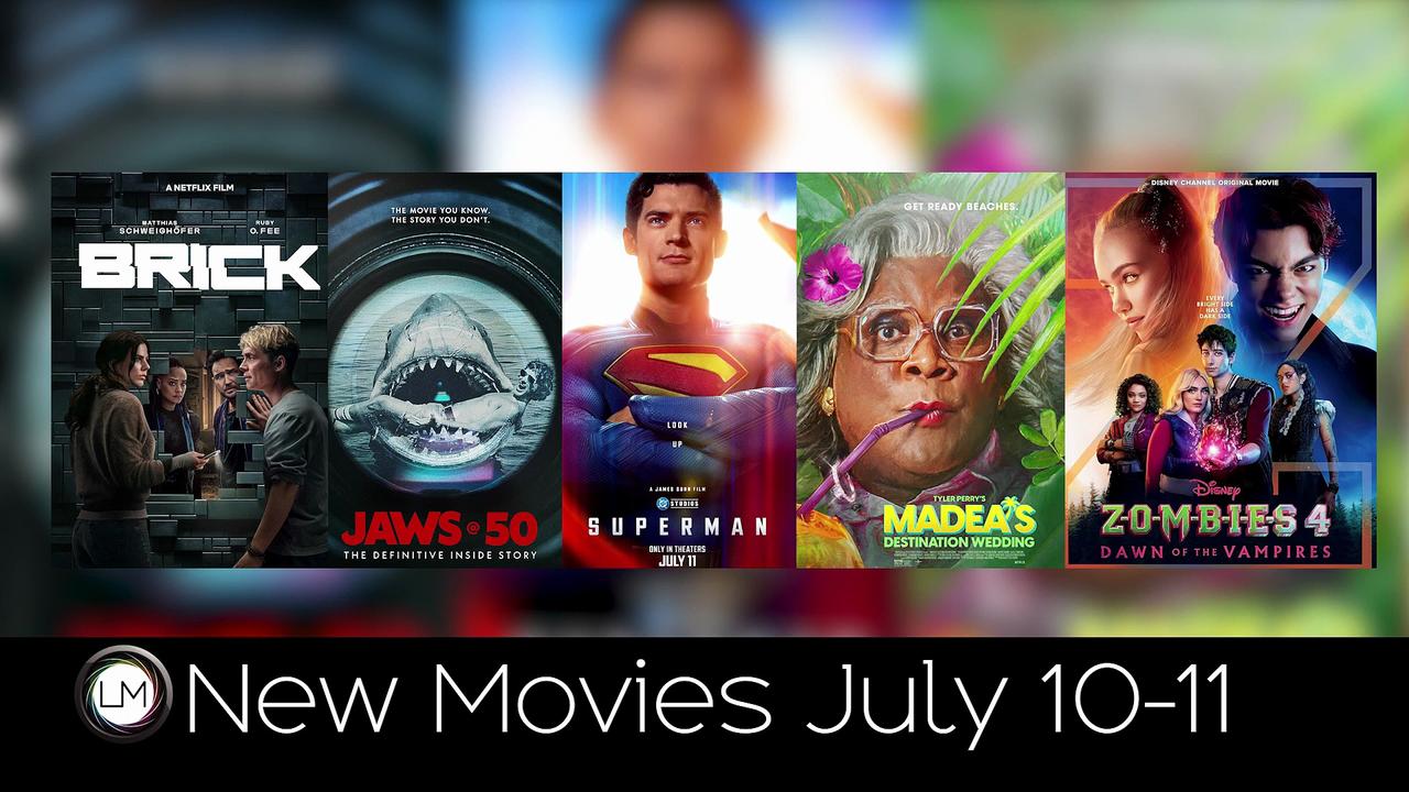 New Movies: Superman, Brick, Jaws @ 50: The Definitive Inside Story, Madea's Destination Wedding, and Zombies 4: Dawn of the Vam