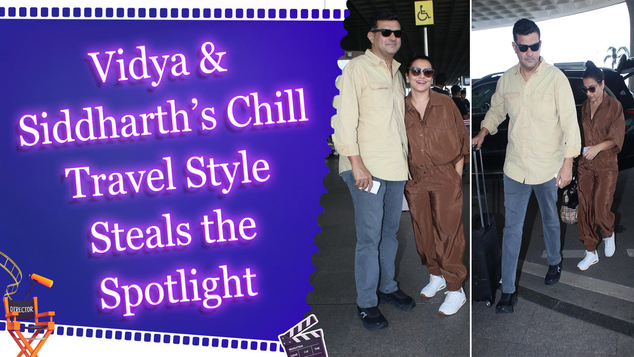 Couple Goals: Vidya and Siddharth Pose with a Smile at Mumbai Airport