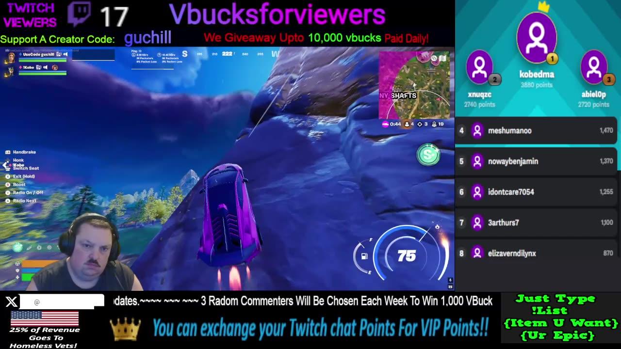 Giving Away 10,000 VBucks+ / Playing Fortnite with Viewers!