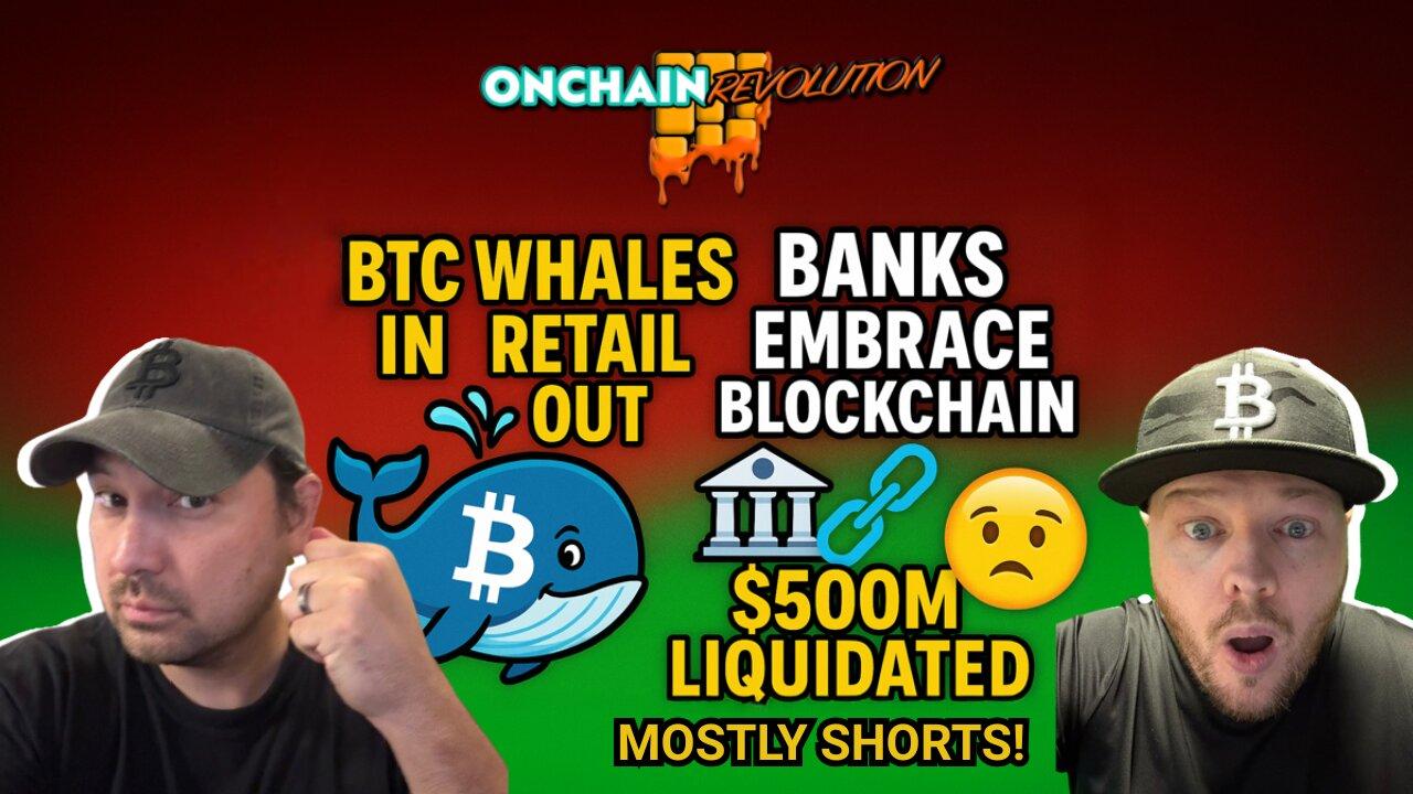 Whales Are Buying Bitcoin While You Panic Sell 🐋 $500M Liquidated as Banks Go Full Crypto!