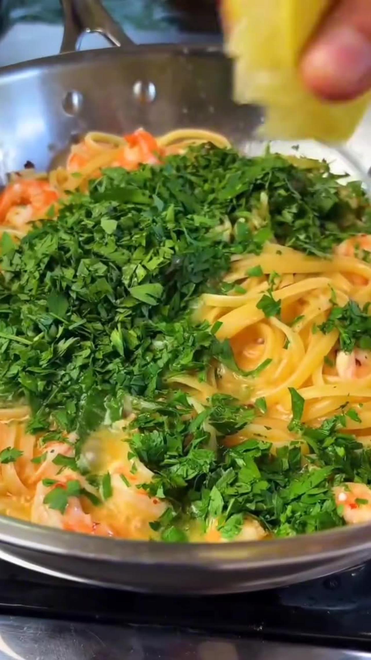 Shrimp butter garlic pasta recipe