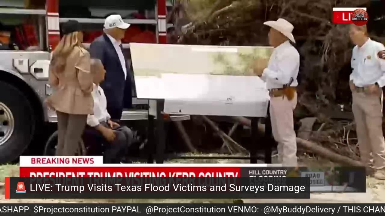 LIVE: Trump Visits Texas Flood Victims and Surveys Damage