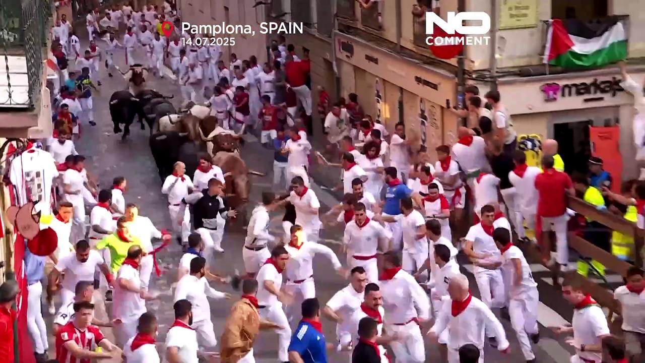 Four injured in final bull run of San Fermín Festival in Pamplona