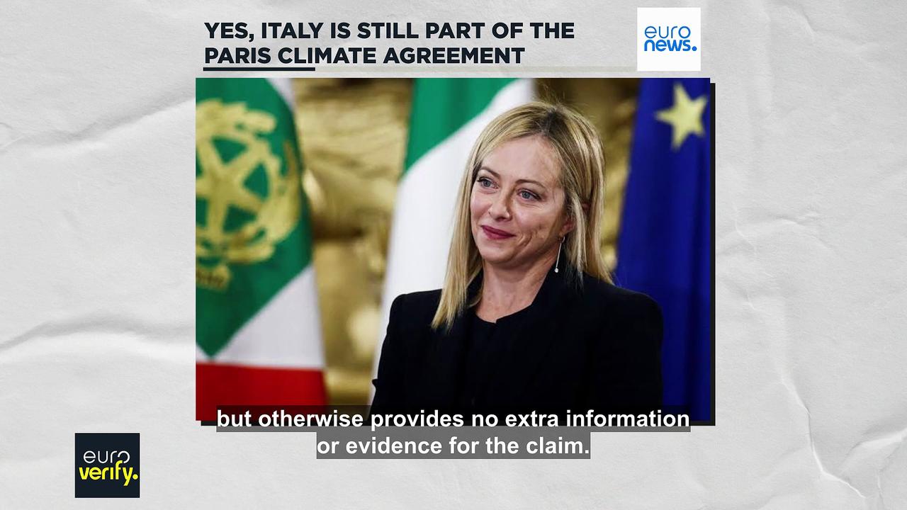Yes, Italy is still part of the Paris Climate Agreement