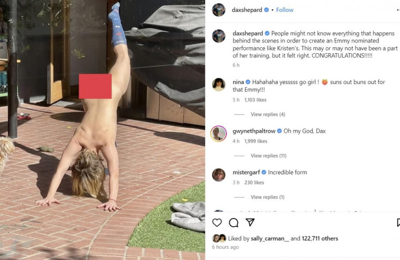 Dax Shepard shared nude photo of wife Kristen Bell as she celebrates her first Emmy nomination