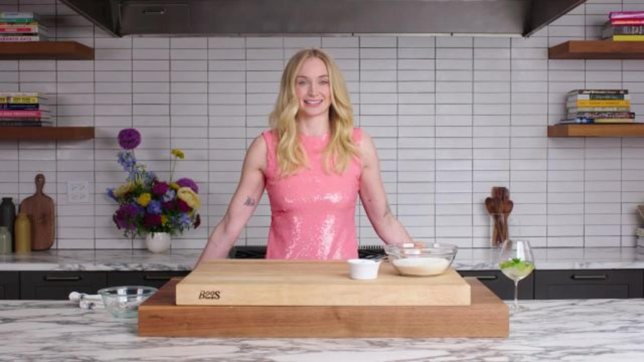Sophie Turner Talks Motherhood and Reuniting With Game of Thrones Co-Star Kit Harington—All While Making Parmesan Pasta