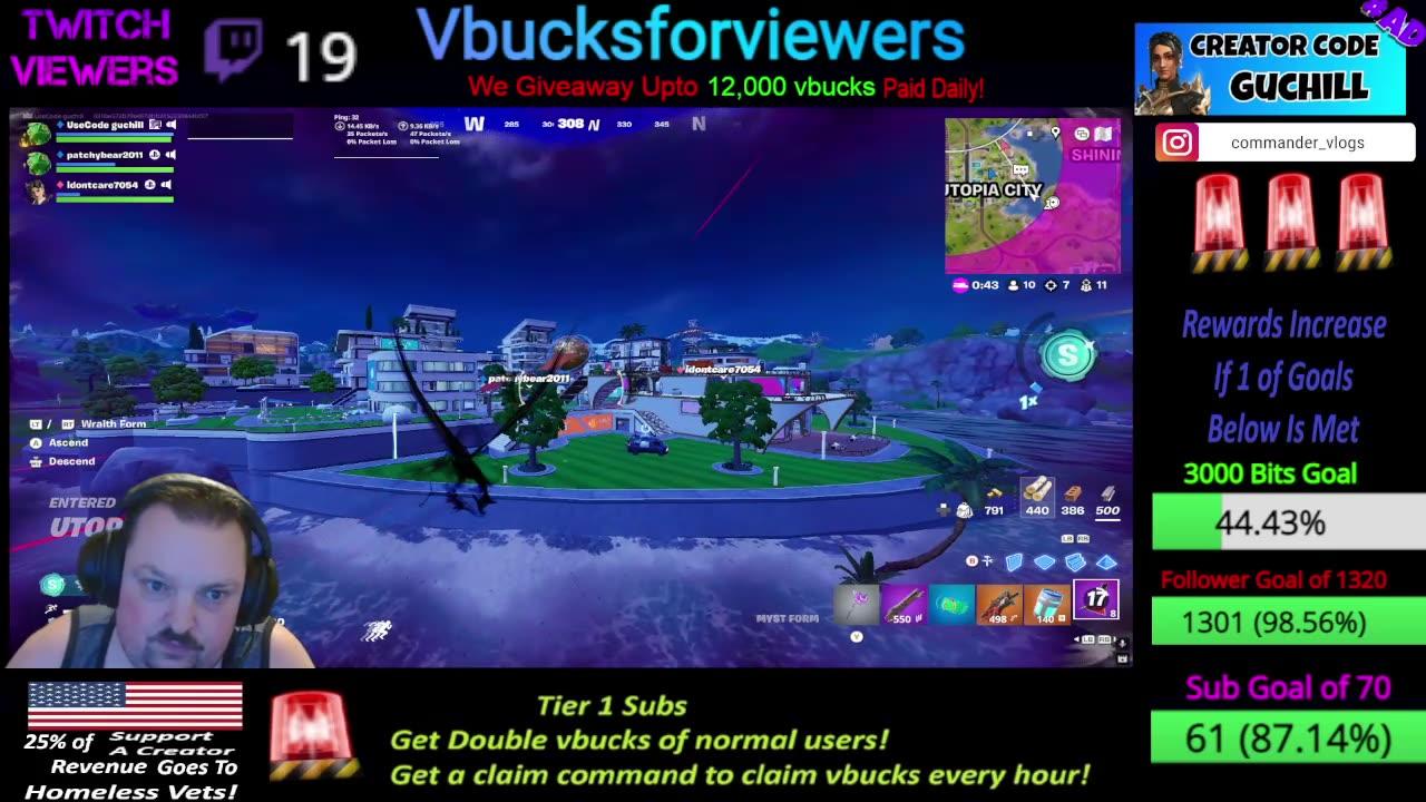Giving Away 10,000 VBucks+ / Playing Fortnite with Viewers!