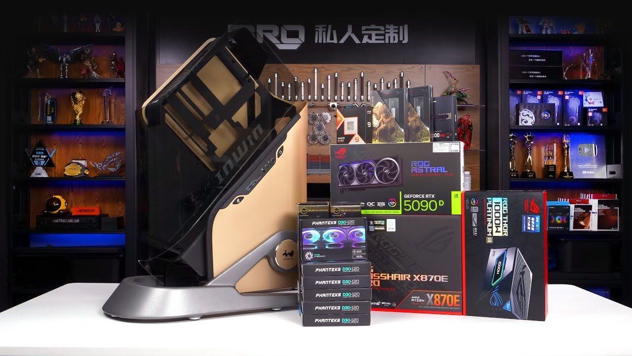 「BRO」4K Water Cooled PC Build PHANTEKS NV9 AMD RYZEN 7 9800X3D With RTX5090 NV9黑色海景房 #pcbuild