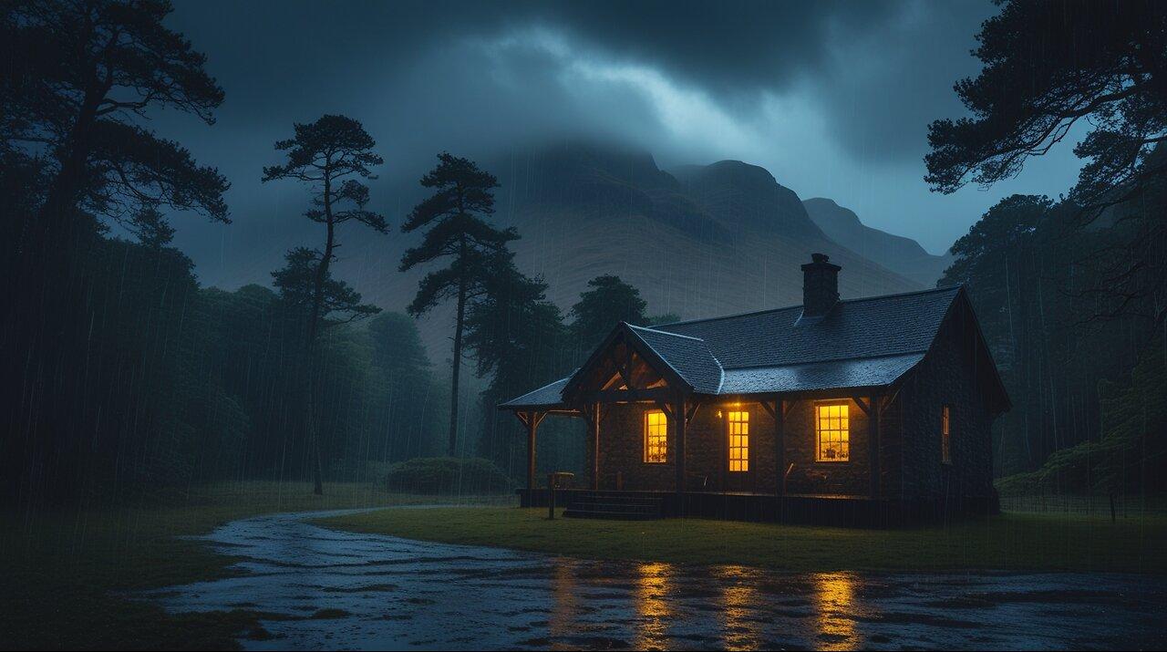 Say Good Bye to Insomnia. Sleep & Relax with Rain and Thunderstorm βοΈ Sounds in a Cozy Warm Cabin π