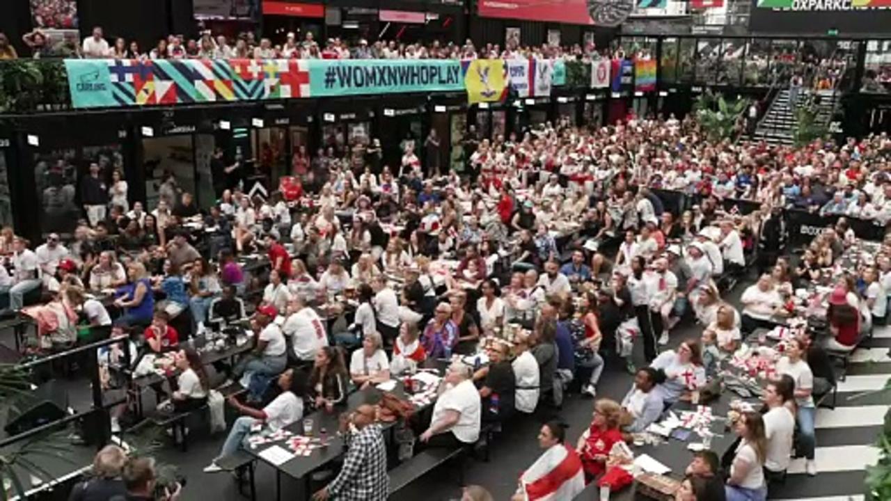 England fans celebrate stunning equaliser in final