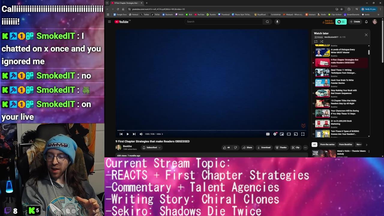 REACTS + First Chapter Strategies | Commentary + Talent Agencies | Writing Story: Chiral Clones | Sekiro: Shadows Die Twice |