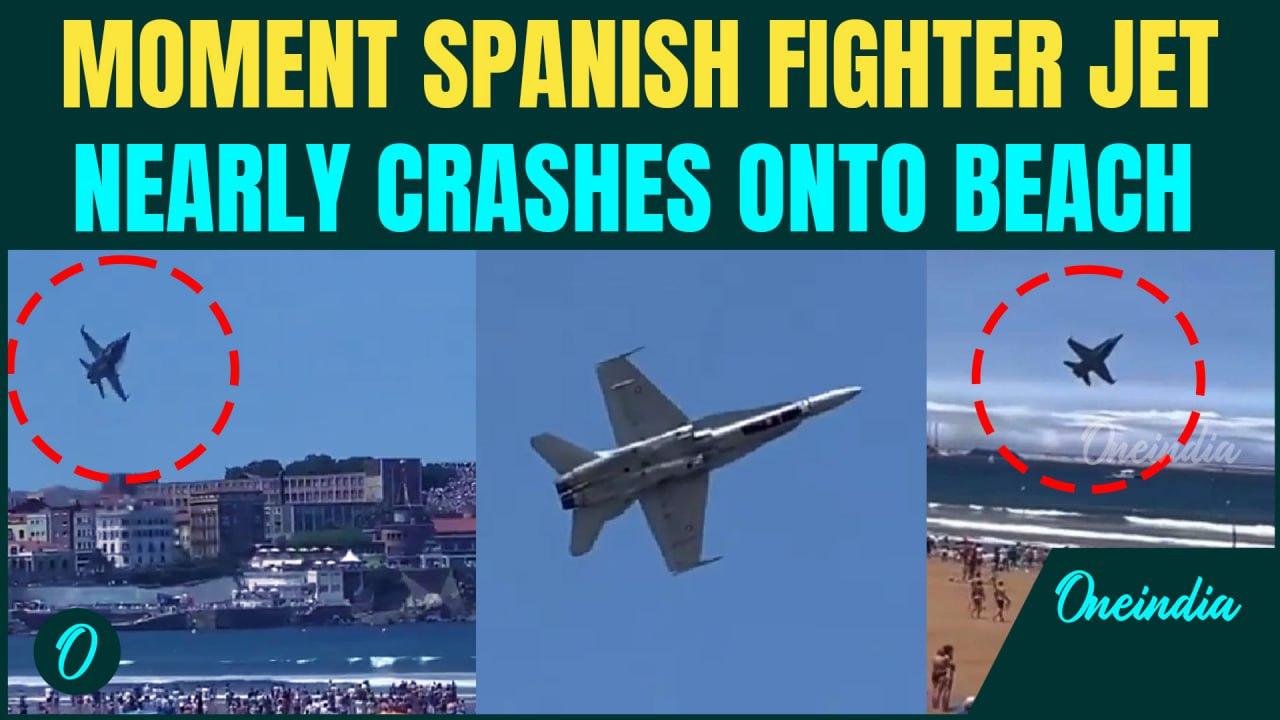 VIDEO: Spanish Fighter Jet Nearly CRASHES Into Beach Crowd | Bird Strike Almost Kills Hundreds
