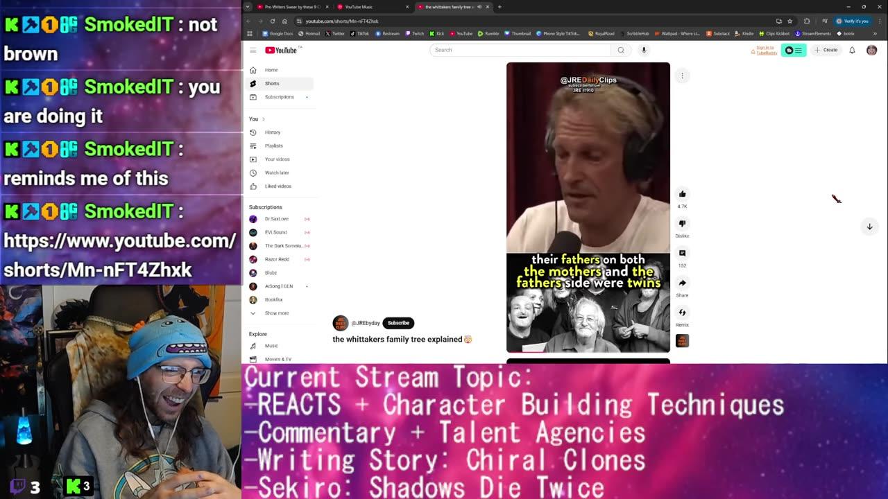 REACTS + Character Building Techniques | Commentary + Talent Agencies | Writing Story: Chiral Clones | Sekiro: Shadows Die Twice