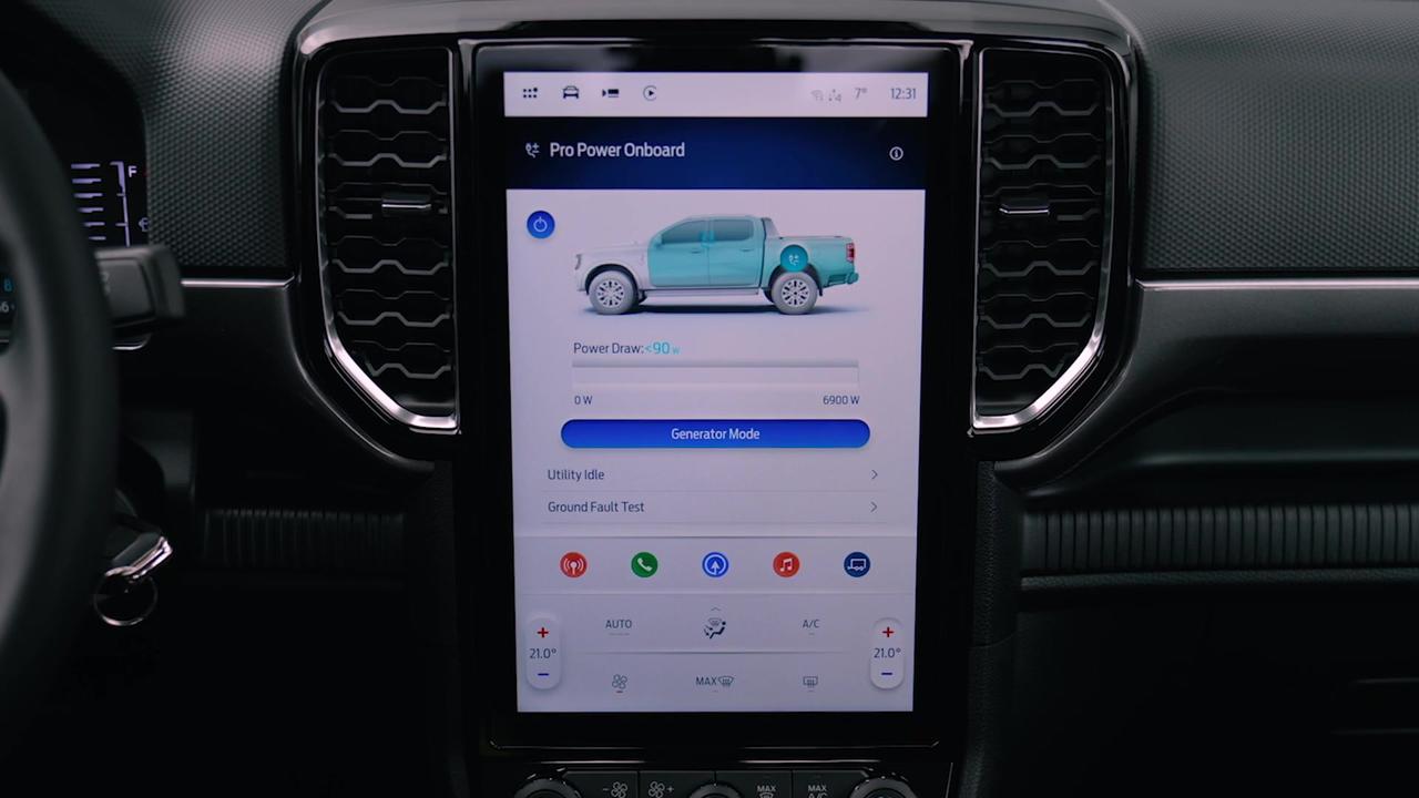 Ford Ranger XLT PHEV Infotainment System