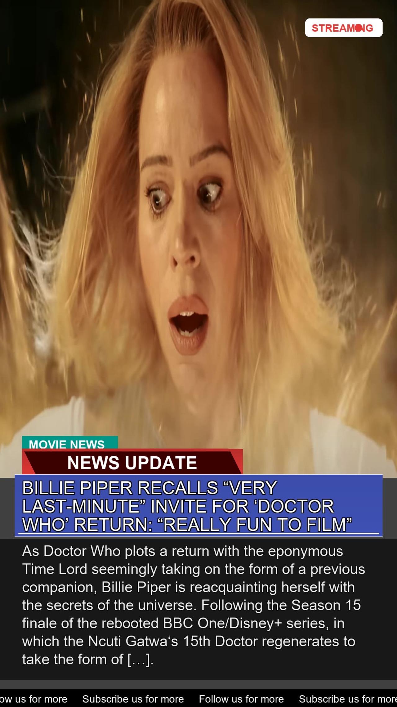Billie Piper Recalls Very Lastminute Invite for