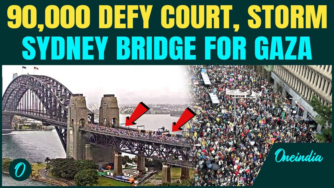 Thousands Flood Sydney Harbour Bridge In Historic Pro-Palestine Rally Despite Court Battle, Rain