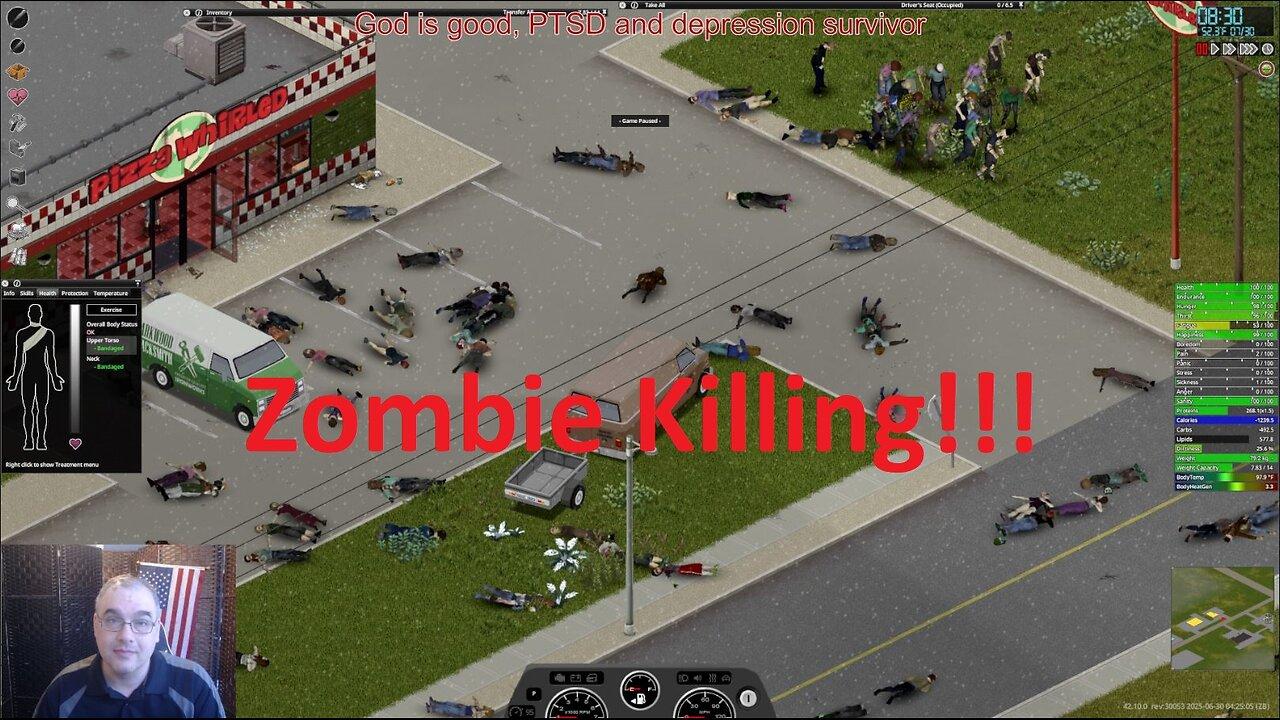 Project Zomboid, CLEAR OUT the city! with AI tunes