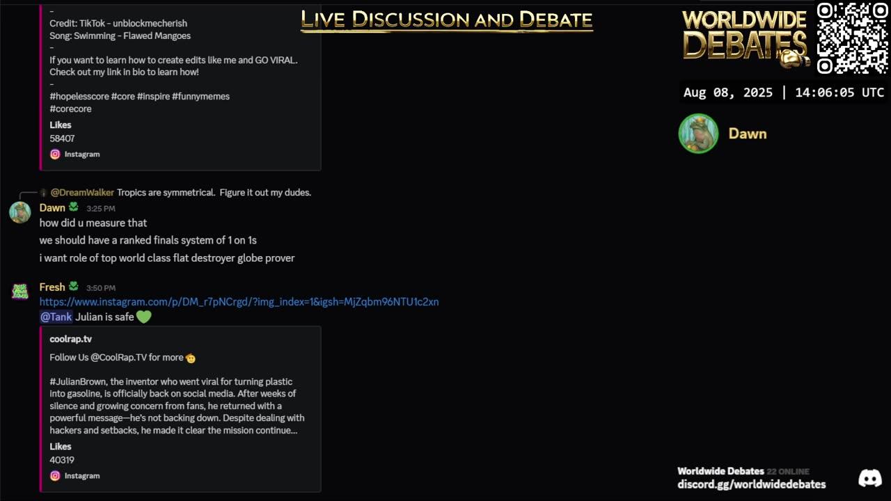 0008 - Worldwide Debates LIVE - YouTube/Rumble/Twitch/Kick