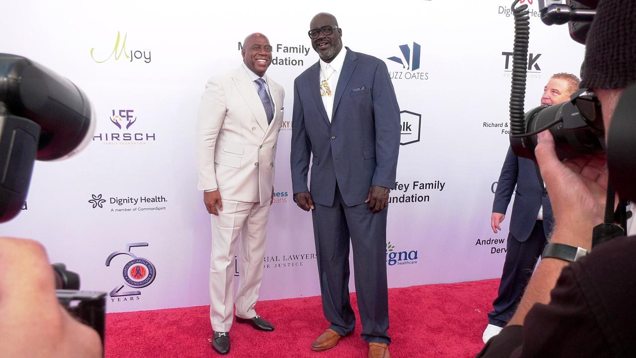 Magic Johnson and Shaquille O'Neal 'Harold and Carole Pump Foundation 25th Anniversary Celebrity Dinner' Red Carpet