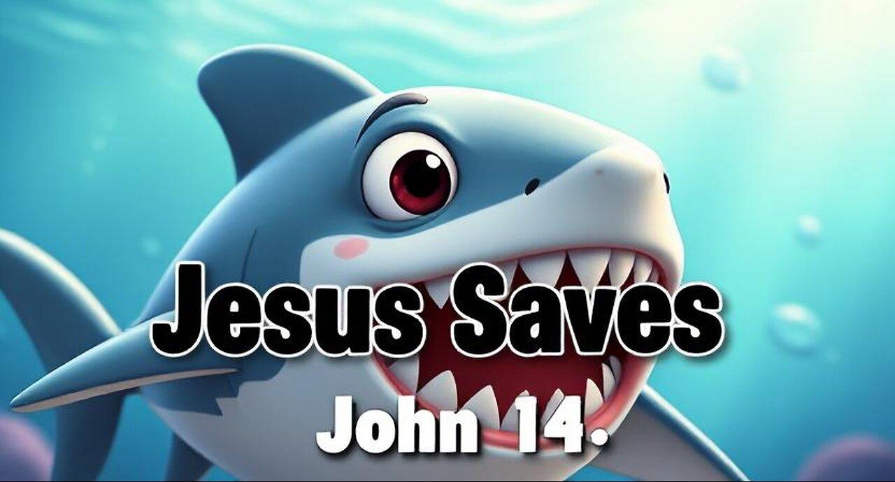 Shark Time! - Did you know that Jesus loves you and He saves from sin? - John 3:16 - Romans 10
