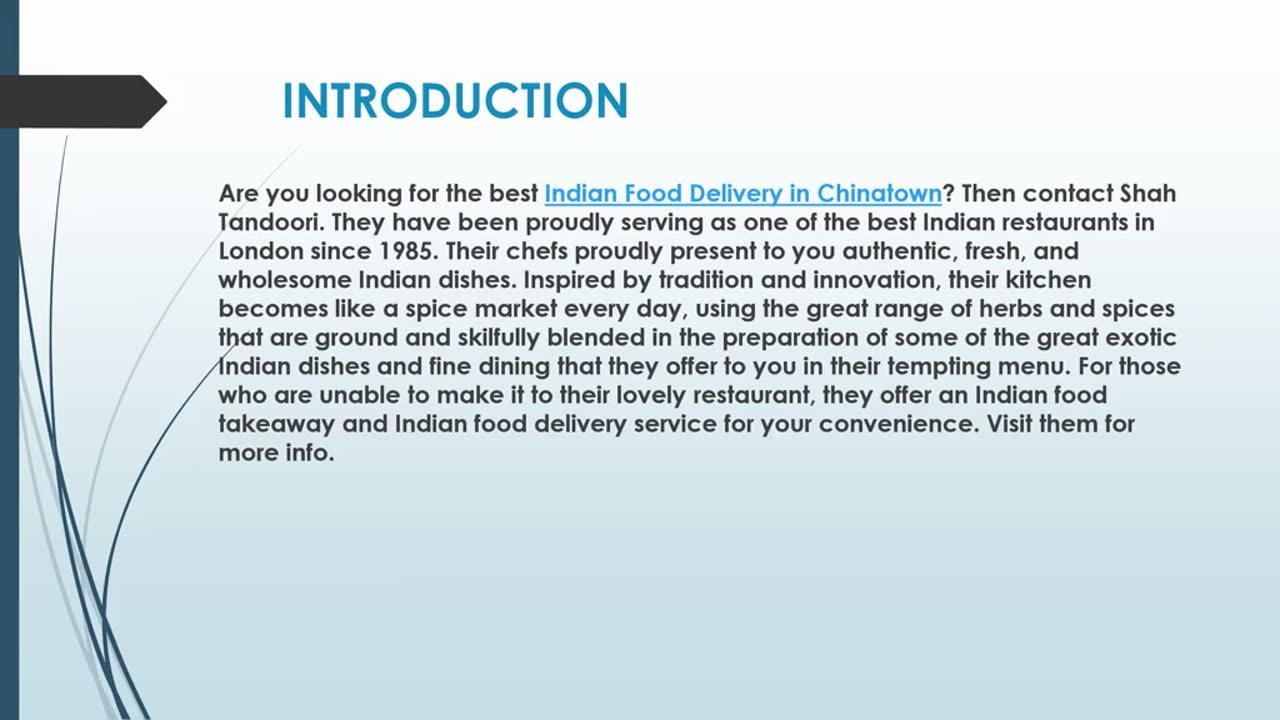 Looking for the best Indian Food Delivery in Chinatown