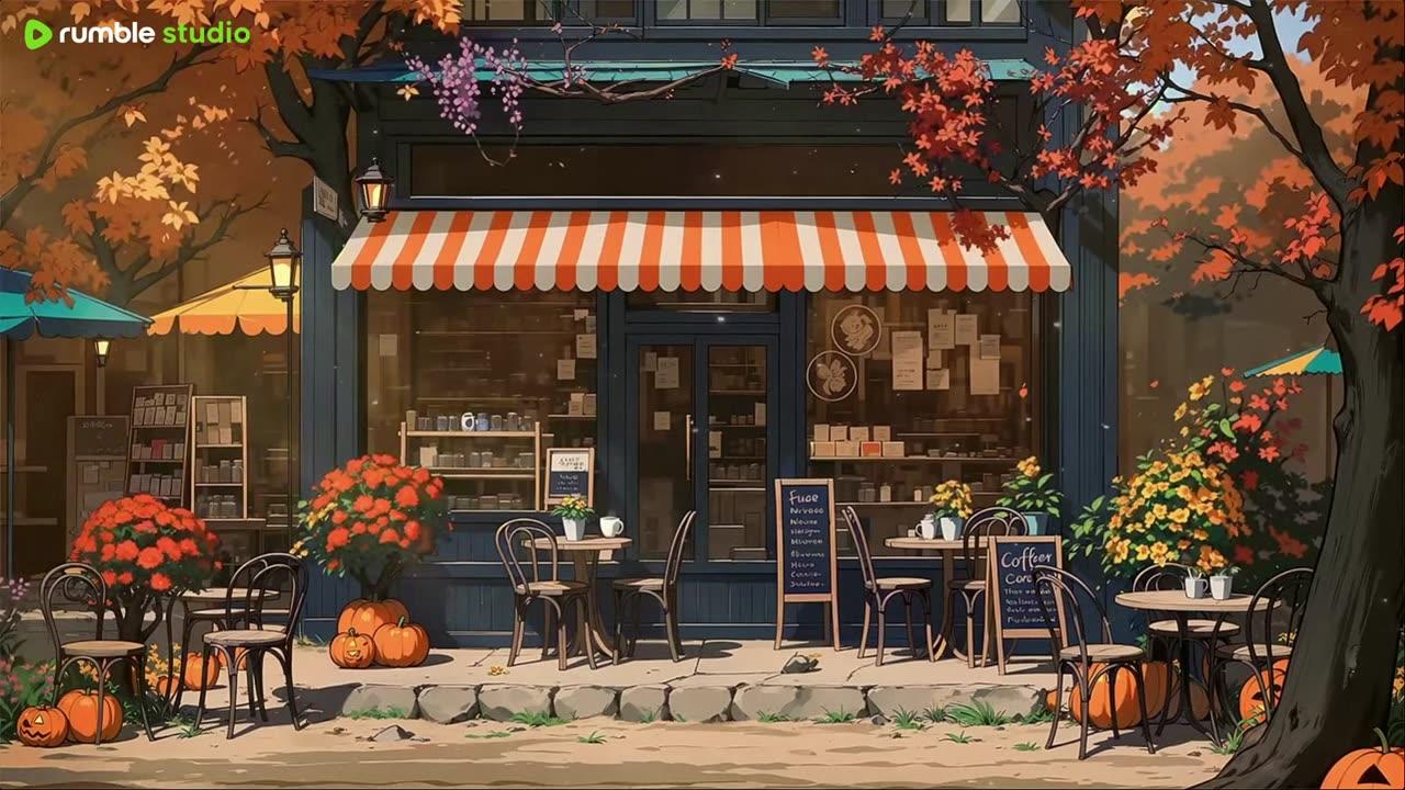 hostly Coffee Shop 🍂 | Halloween Lofi Vibes ☕ Relax • Study • Work