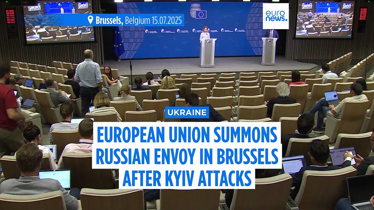EU summons Russian envoy after strike damaged the bloc's delegation in Kyiv