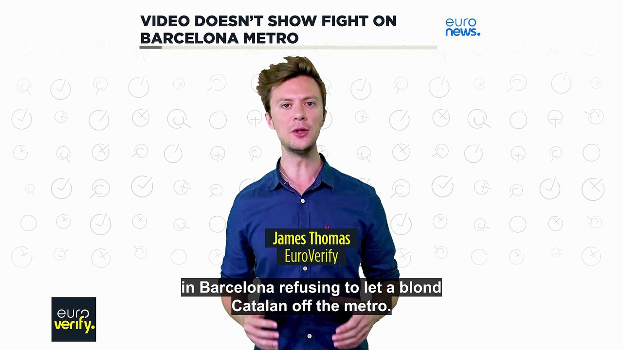 No, this video doesn't show an altercation between an immigrant and Spaniards in Barcelona