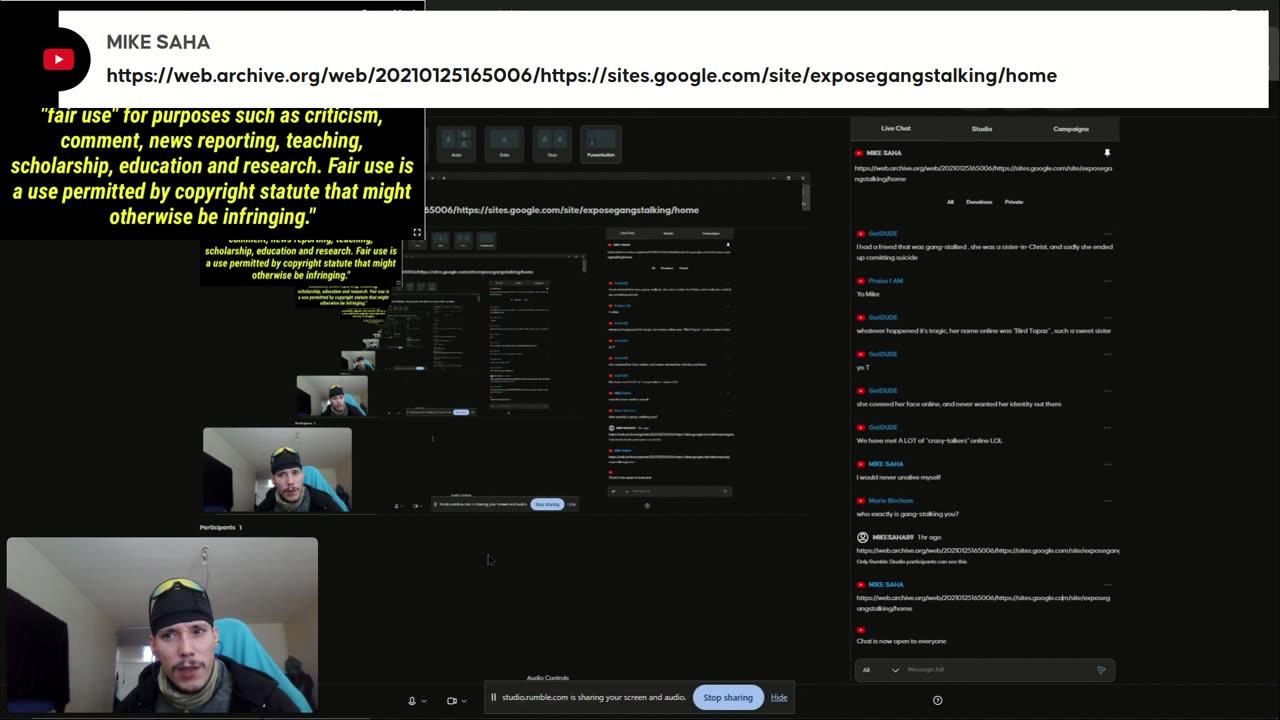 Christian Targeted Individual MIKE SAHA LIVE